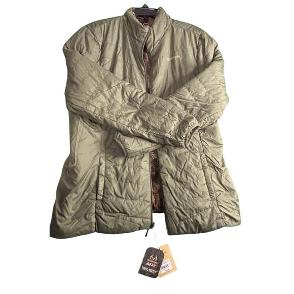 Real Tree Coat Womens Extra Large Magellan Camouflage Puffer Green Reversible - Picture 4 of 5